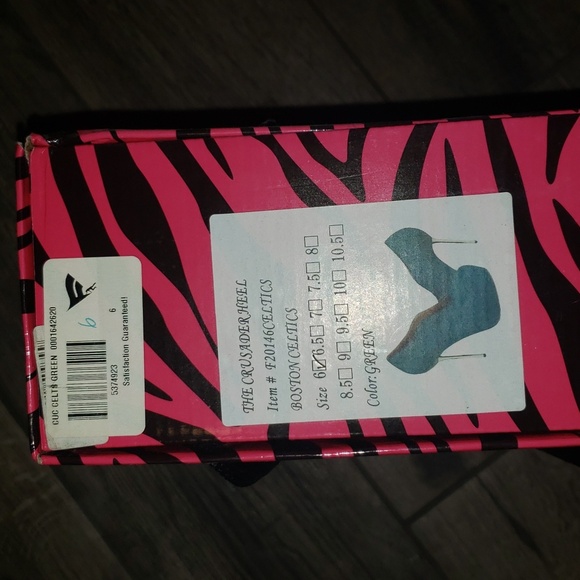 NBA Boston Celtics Basketball Stilettos Pumps Heels Green 6 NEW Box 36.5 Cuce - Picture 2 of 10